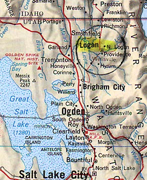 Along a canal in North Logan, Utah on January 2, 2003, at 11:30 p.m. MST, a very tall, hairy Bigfoot creature was seen walking along a canal behind houses.