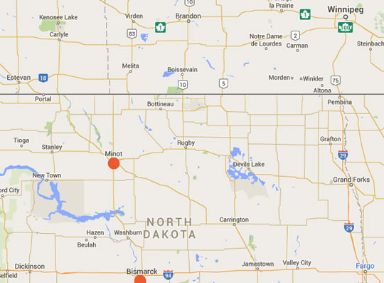 Minot AFB, North Dakota, about 80 miles south of the Canadian border, was opened in January 1957. The first military unit established there was the 32nd Fighter Group, activated as a Strategic Air Command (SAC) in February 1957. By mid-1964, Minot AFB had 150 Minuteman I nuclear missiles in underground silos.