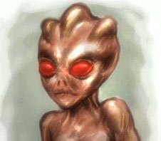 Florida resident, "John Smith," encountered this same type of being sketched from the January 20, 1996, UFO crash with several other live alien beings in Varginha, Brazil. Also in 1996, this type of being shot a sparkling ball of light at Mr. Smith and he went unconscious in his Altamonte Springs, Florida, bedroom.