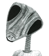 2011 illustration of very tall praying mantis entity by abductee “Joshua Rhinehall,” Earthfiles.