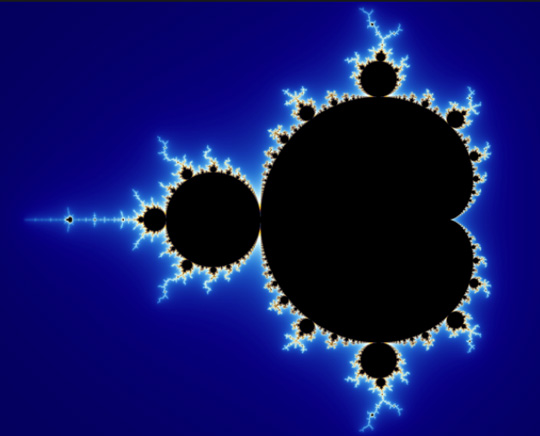 Fractal Mandelbrot set outlined by a myriad of Julia set fractals.