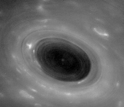 This unprocessed image shows features in Saturn's atmosphere from closer than ever before. The view was captured by NASA's Cassini spacecraft during its first of 22 dives between the innermost ring and the gaseous planet on April 26, 2017. Credit: NASA/JPL-Caltech/Space Science Institute.