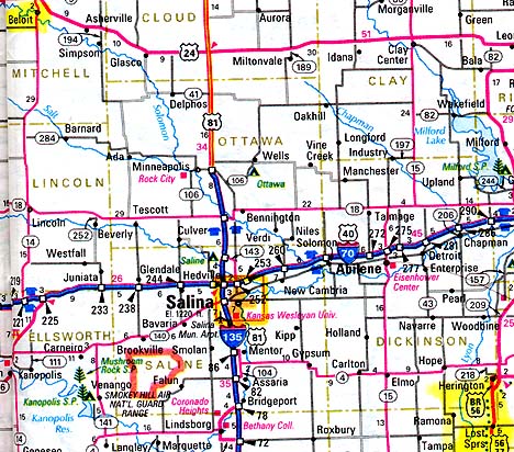 Beloit, Kansas is northwest of Herington and Lost Springs, Kansas, the site of two wheat circles reported on June 2, 2006. Beloit is also about 70 miles northwest of the U. S. Army's Fort Riley in Manhattan, Kansas. 