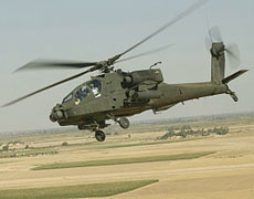 AH-64 Apache Longbow military attack helicopter. Image courtesy U. S. Army.