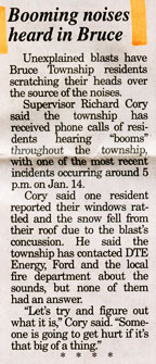 The Romeo Observer, Bruce, Michigan, north of Detroit on Wednesday, January 23, 2013, Page 8-A.