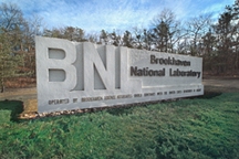 Main gate of Brookhaven National Laboratory, Upton, Long Island, N. Y. The Laboratory is operated by Brookhaven Science Associates, a non-profit research management company under contract for the U. S. Department of Energy.