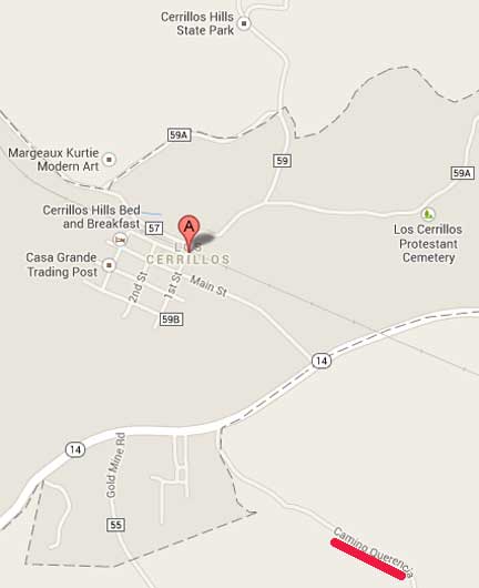 Out Camino Querencia Road southeast of Los Cerrillos is where the two mining engineers were working at 11:45 PM Mountain time the second or third week of July 1977, when the 50 to 60-foot-diameter disc landed on its three, thin tripod legs.