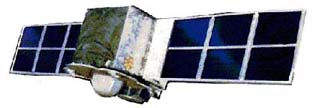 Illustration of aging FengYun-1 weather satellite destroyed January 11, 2007, in Chinese anti-satellite weapon test, courtesy Earth Observation Resources.