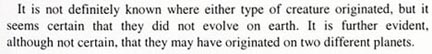 Page 6, Restricted SOM1-01 Majestic-12 Group Special Operations Manual, “Extraterrestrial Entities and Technology, Recovery and Disposal,” TOP SECRET/MAJIC EYES ONLY, United States of America War Office, April 1954.