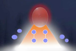 Computer illustration of sketch by John Burroughs of unidentified aerial phenomena (UAP or UFO) in Rendlesham Forest, 3 AM, December 26, 1980. Artwork by John Rackham.