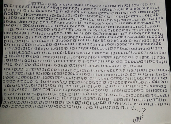 June 30, 2015, telepathic download by C. J. He woke up in the bathroom of the Motel 6 in Paducah, Kentucky, writing these squares and lines on the back of the motel credit card letter receipt asking, "What the f--k?"