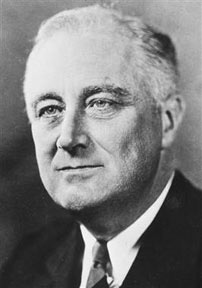 President Franklin Delano Roosevelt, "FDR," Jan. 30, 1882, to April 12, 1945. Image in National Archives by Getty Images File.