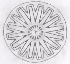 Mike Price's illustration sent to Earthfiles based on his December 23, 2014, images of the strange ice patterns beneath fresh fallen snow on the Price's driveway and cement walk to their house in Elizabeth, Colorado.
