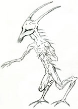 Highly strange 3-foot-tall creature that U. S. Army Sergeant 1st Class Mark David Koch encountered on a Bavarian hill in Hohenfels, Germany, where he was stationed at the Joint Multinational Readiness Center. Like the Makasib, Iraq, huge triangular craft, Sgt. Koch did not report this alien-looking creature to his military superiors in Germany either, because talking about UFOs and ETs in the military can bring harsh repercussions.