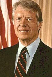 James Earl Carter, Jr., 39th President of the United States, 1977 to 1981.