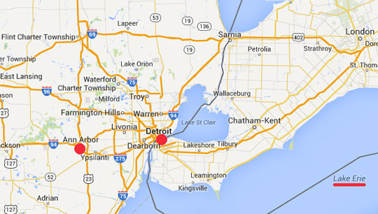 Ann Arbor is only a few miles west of Detroit, Michigan, where a bizarre buzzing sound has been reported by hundreds of residents as persisting on and off since around 2009,  without authorities being able to locate precisely its source or to stop it. See:  100411Earthfiles  “What Are Strange ‘Hums’' That Keep People Awake?"