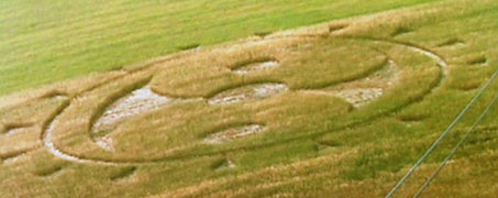 Pattern in oat field 198 feet in diameter discovered on Sunday morning,  September 23, 2012, in Tlapanaloya, Tequixquiac, Mexico, north of Mexico City. Image © 2012 by Tercer Milenio.