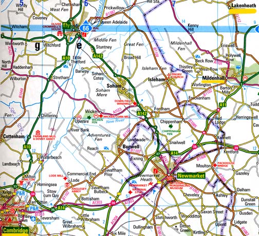 Twenty-five miles northeast of Cambridge, England, is RAF Mildenhall near the British town, Mildenhall, highlighted in yellow in upper right quadrant of map. Five miles further northeast of Mildenhall is RAF Lakenheath, an American USAF facility with nuclear missiles.