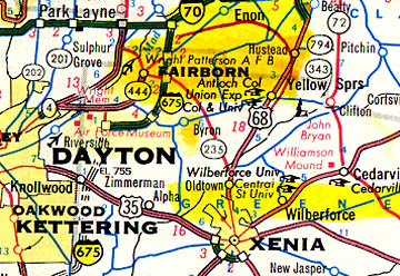 Michael Johnson's home is north of Wright-Patterson AFB near Enon, but in Fairborn, Greene County, Ohio.