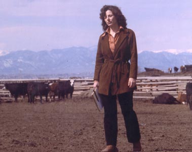 Linda Moulton Howe, Denver, Colorado, developing Home Box Office documentary, UFOs: The E. T. Factor. Photograph © 1983 by Linda Moulton Howe.