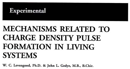 Levengood and Gedye publication © 2003 in Subtle Energies & Energy Medicine, Vol. 13, Number 2, Pages 131-153. Later, biophysicist Levengood changed the name of the measured energy to "charge density plasmas." ]