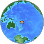 Left: Star indicates 7.1 earthquake on January 2, 2006, at 22:13:40 Universal Time Coordinated (UTC), located 60 miles NNE of Ndoi Island, Fiji. Right: Star indicates 7.3 east of South Sandwich Islands north of Antarctica, at 06:10:49 UTC. Maps courtesy USGS.