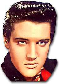 Rock star, Elvis Aaron Presley, January 8, 1935 - August 16, 1977. Photo and statistics from Fiftiesweb.com.