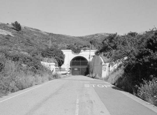 One of many underground tunnels that connected between the U. S. Army Fort Baker in Sausalito, Marin County, California, in 1992, with Fort Barry and Fort Conkhrite across the Golden Gate Bridge from the Presidio in San Francisco. Image provided by "David."