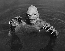 Frame from 1954 Hollywood film "Creature from the Black Lagoon."
