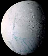 Blue-veined Enceladus, one of 57 moons of Saturn (as of 2007 count).