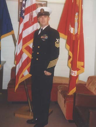 Thomas Colman Sheppard at his retirement on November 30, 1995, as E-7 Chief Petty Officer, Chief Yeoman, in Austin, Texas. Photo courtesy Tom Sheppard.