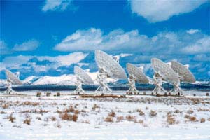 The Very Large Array (VLA) near Socorro, New Mexico. Image courtesy NRAO/Laure Wilson Neish.