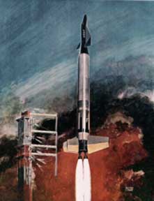 An artist's impression of X-20 Dyna-Soar being launched on top of Titan booster, an American USAF project based on work of German physicists Walter Dornberger, Wernher von Braun and Eugen Saenger. Allegedly operated only from 1957 to 1963, but is that where the American military's secret space program began, continuing to this day?