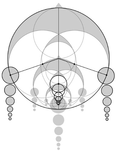  Diagram of the fractal geometry in the “Swallows”formation. Diagram © 2003 by Allan Brown.