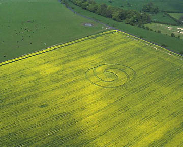  Tegdown Hill, Patcham, near Brighton, East Sussex, England. Third crop formation since May 1, reported on May 9, 2004. Aerial photograph © 2004 by David Russell. 