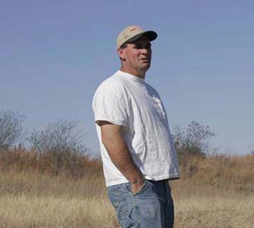 Ricky Sorrells, metal welder and machinist, at his Dublin, Texas, residence where he has seen a huge aerial craft three times since January 1, 2008. Image © 2008 by Stephenville Empire-Tribune.
