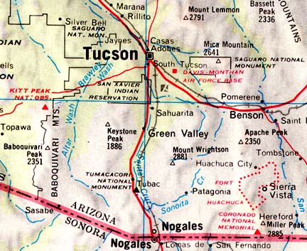 In the eastern city limits of Tucson, Arizona, is Davis Monthan AFB. Southeast is Fort Huachuca, long associated with underground facilities linked to monitoring, or interacting with, a non-human intelligence. 