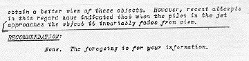 Excerpt from a July 29, 1952 document concerning U.S. Air Force communication of startling facts to the FBI , but not the American people. Document from The UFO/FBI Connection © 2000 by Bruce S. Maccabee.