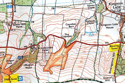 Blowingstone Hill east of the Uffington White Horse.