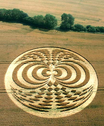 "Electromagnetic fields"? Or "transversible wormhole"? Reported July 20, 2006, at Old Hayward Farm near Straight Soley, Wiltshire. Aerial © 2006 by Steve Alexander.