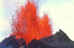 Hawaiian magma eruption. Photograph by J.D. Griggs.