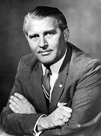 Werner Von Braun, Ph.D., rocket physicist from Germany who lead American space development after WWII.