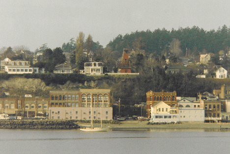 Center of downtown Port Townsend seen from Port Townsend Bay.
