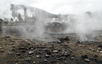 Yellowstone National Park's Frying Pan Geysers. Photograph courtesy USGS.