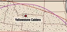 The periodicity of super volcanic eruptions at Yellowstone have been 2 million years ago; 1.3 million years ago; and 630,000 years ago. Graphic courtesy U. S. Geological Survey.