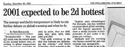 The Philadelphia Inquirer, December 18, 2001, Philadelphia, Pennsylvania.