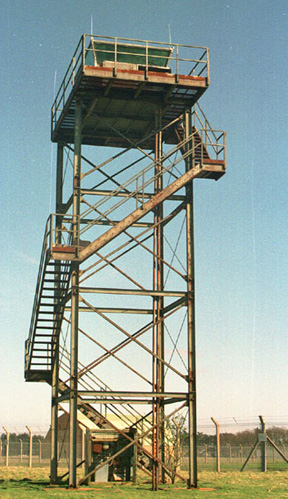 RAF Bentwaters Weapons Storage Area (WSA) Victor Alert guard tower. Image by RAF Bentwaters History.