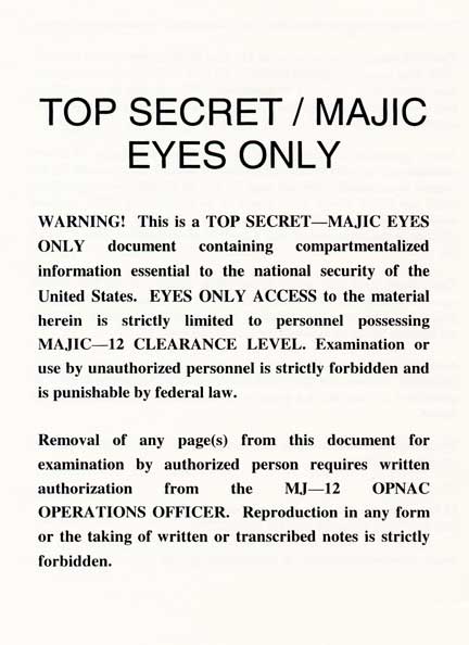 This TOP SECRET/MAJIC EYES ONLY warning is every other page throughout the training manual.