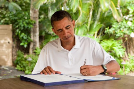 U. S. President Barack Obama signed H. R. 1540 - NDAA into law on New Year's Eve, December 31, 2011, while on vacation in Hawaii. Image © 2011 by Pete Souza/White House, Getty Images