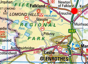 Freuchie, Fife County, Scotland, and Falkland Hill.